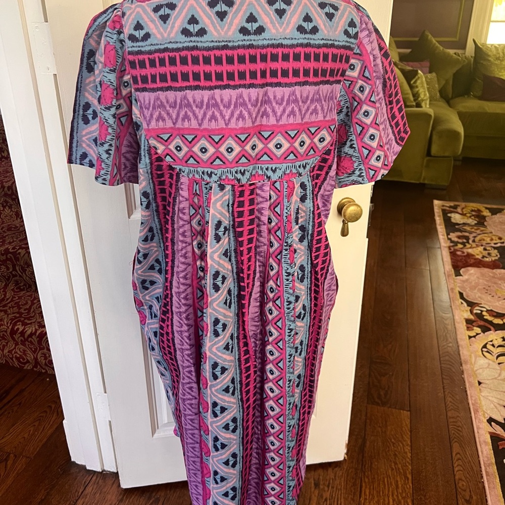 Vibrant Sara Morgan vintage housedress medium pockets D72 - Picture 2 of 8